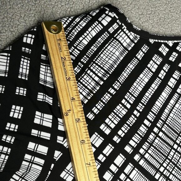 Cocomo Woman Blouse Womens 3X Geometric Tunic Long Sleeve Button Ruffle Top - Picture 9 of 10